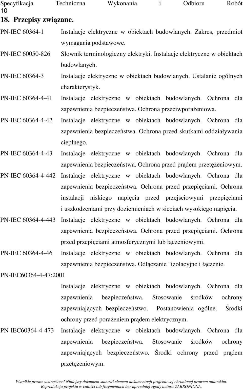 Słownik terminologiczny elektryki. Instalacje elektryczne w obiektach budowlanych. Instalacje elektryczne w obiektach budowlanych. Ustalanie ogólnych charakterystyk.