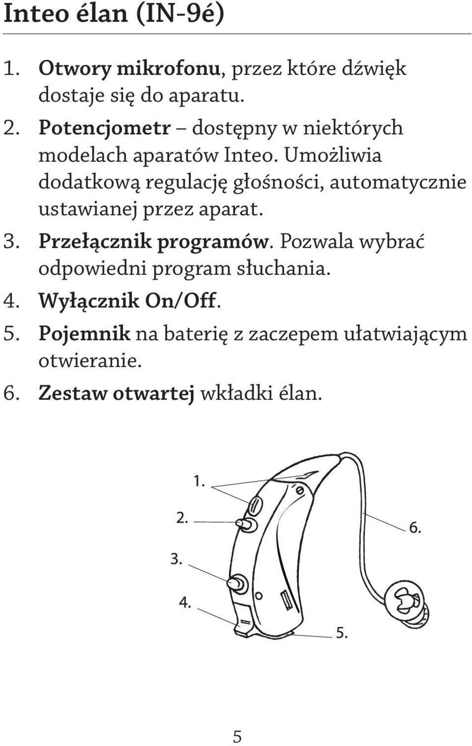 Umożliwia dodatkową regulację głośności, automatycznie ustawianej przez aparat. 3.