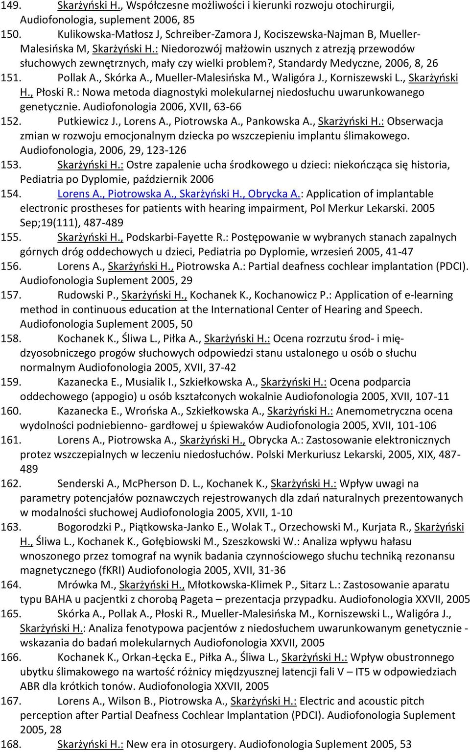 , Standardy Medyczne, 2006, 8, 26 151. Pollak A., Skórka A., Mueller-Malesińska M., Waligóra J., Korniszewski L., Skarżyński H., Płoski R.