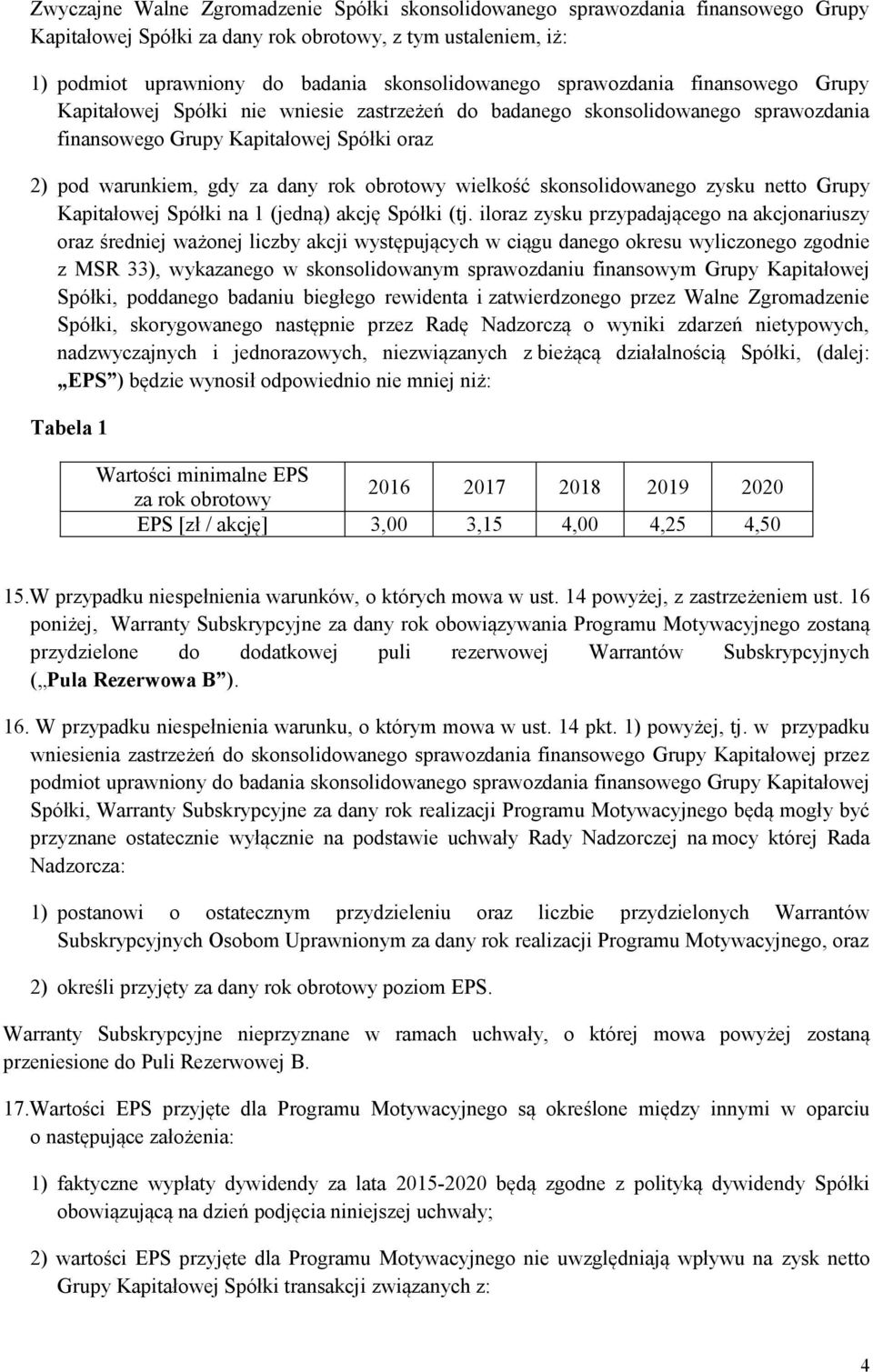 wielkość skonsolidowanego zysku netto Grupy Kapitałowej Spółki na 1 (jedną) akcję Spółki (tj.