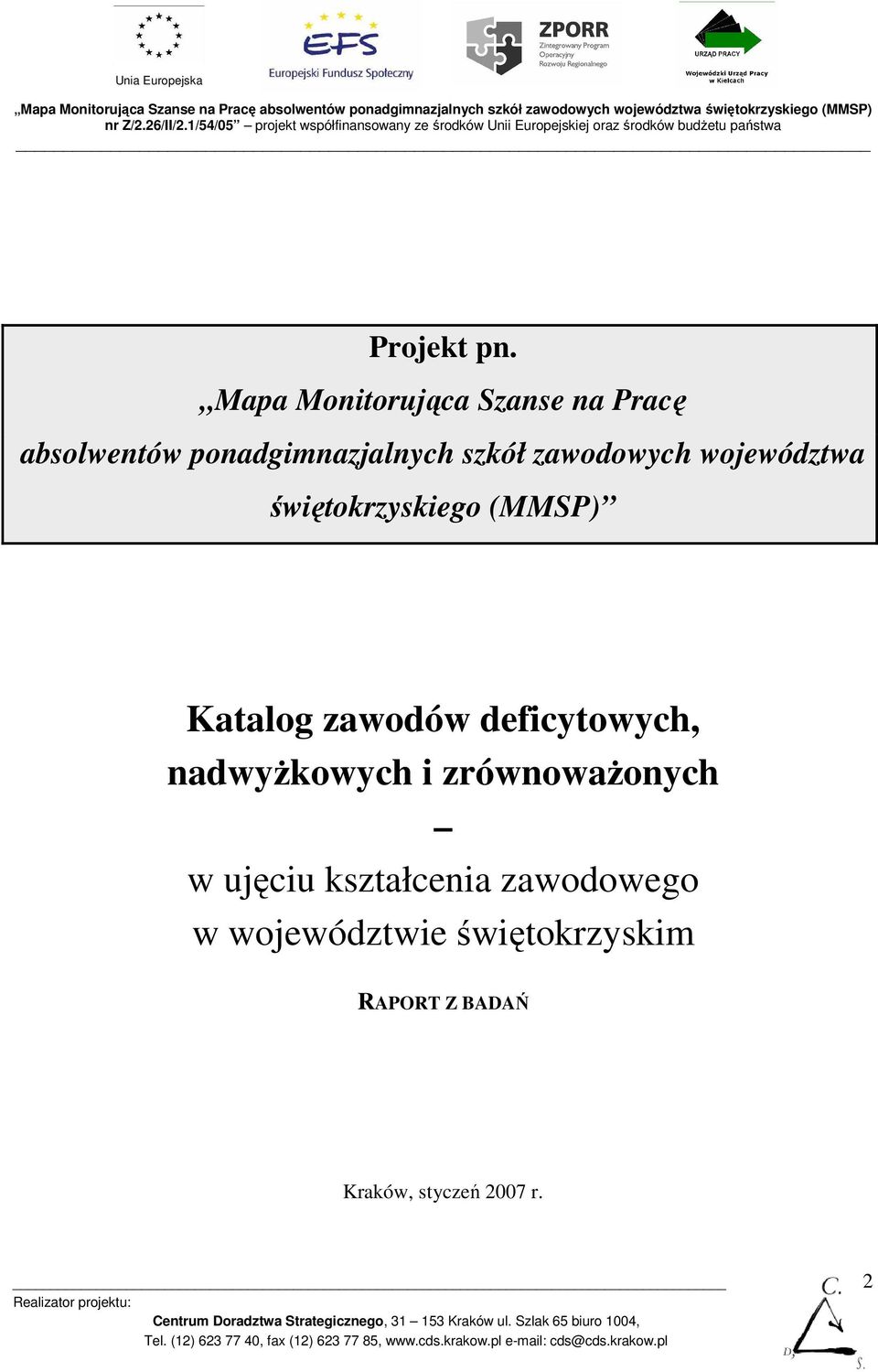 zawodowych województwa świętokrzyskiego (MMSP) Katalog zawodów