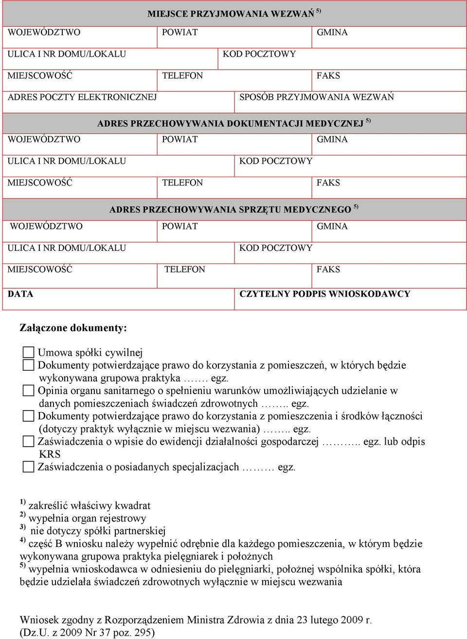 Opinia organu sanitarnego o spełnieniu warunków umożliwiających udzielanie w danych pomieszczeniach świadczeń zdrowotnych.. egz.