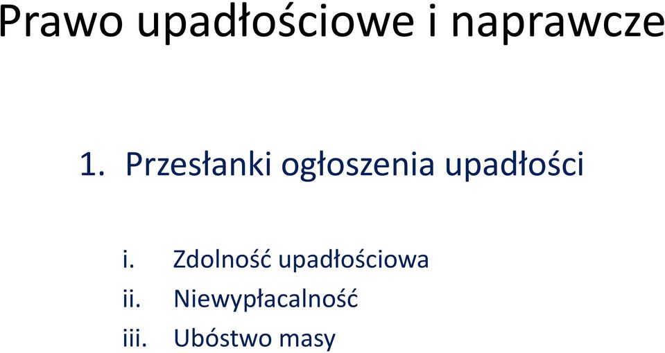 upadłości i.