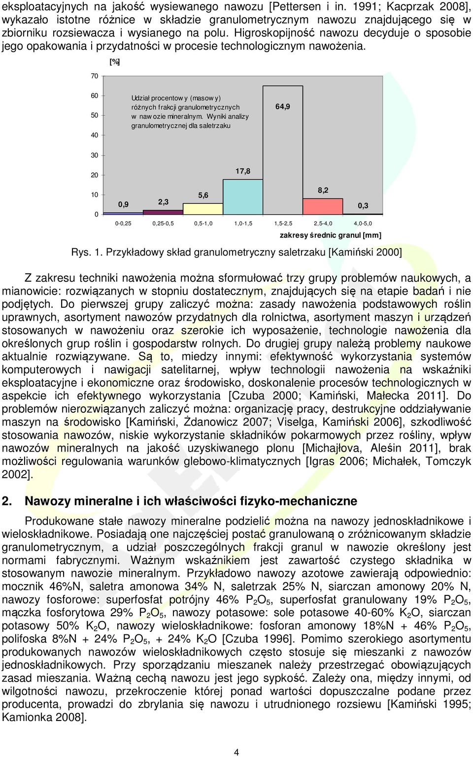 Higroskopijność nawozu decyduje o sposobie jego opakowania i przydatności w procesie technologicznym nawożenia.