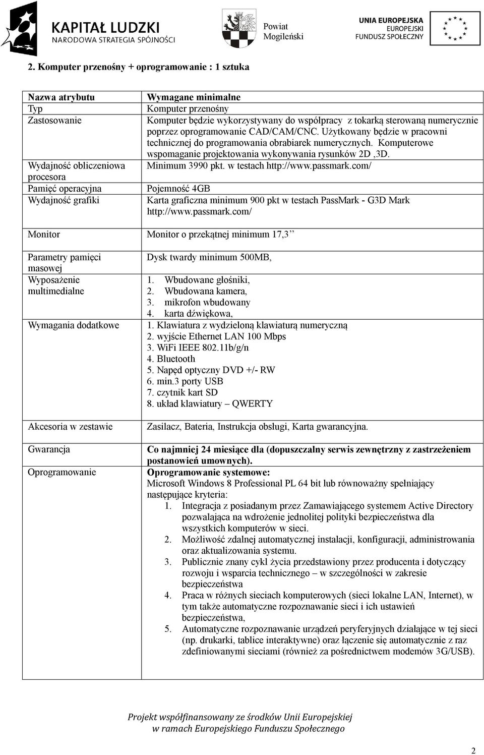 Komputerowe wspomaganie projektowania wykonywania rysunków 2D,3D. Minimum 3990 pkt. w testach http://www.passmark.