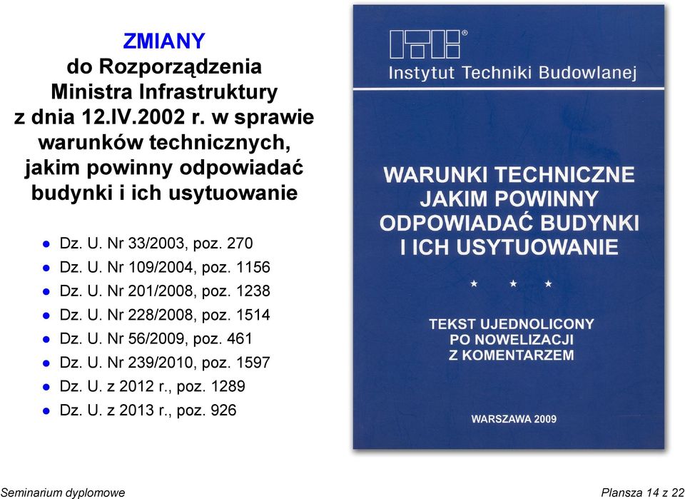 Nr 33/2003, poz. 270 Dz. U. Nr 109/2004, poz. 1156 Dz. U. Nr 201/2008, poz. 1238 Dz. U. Nr 228/2008, poz.