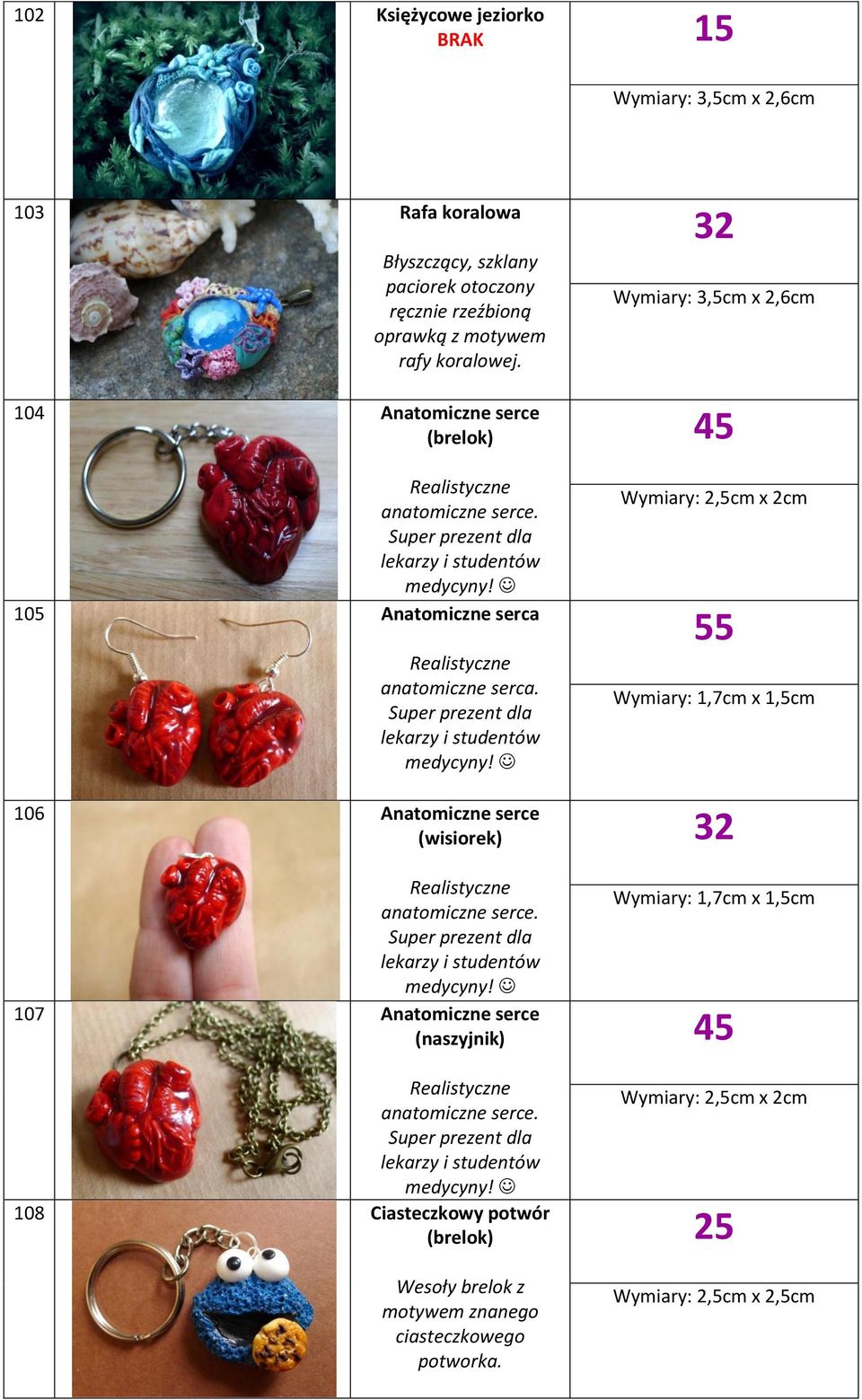 Super prezent dla lekarzy i studentów medycyny! 106 Anatomiczne serce (wisiorek) Realistyczne anatomiczne serce. Super prezent dla lekarzy i studentów medycyny!
