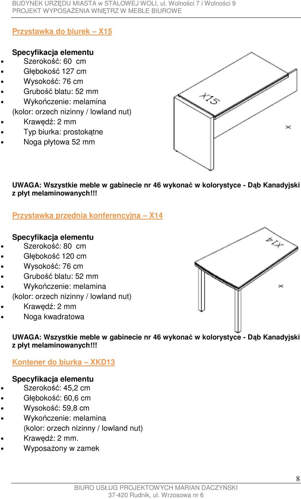 !! Przystawka przednia konferencyjna X14 Szerokość: 80 cm Głębokość 120 cm Wysokość: 76 cm Grubość blatu: 52 mm Noga kwadratowa !