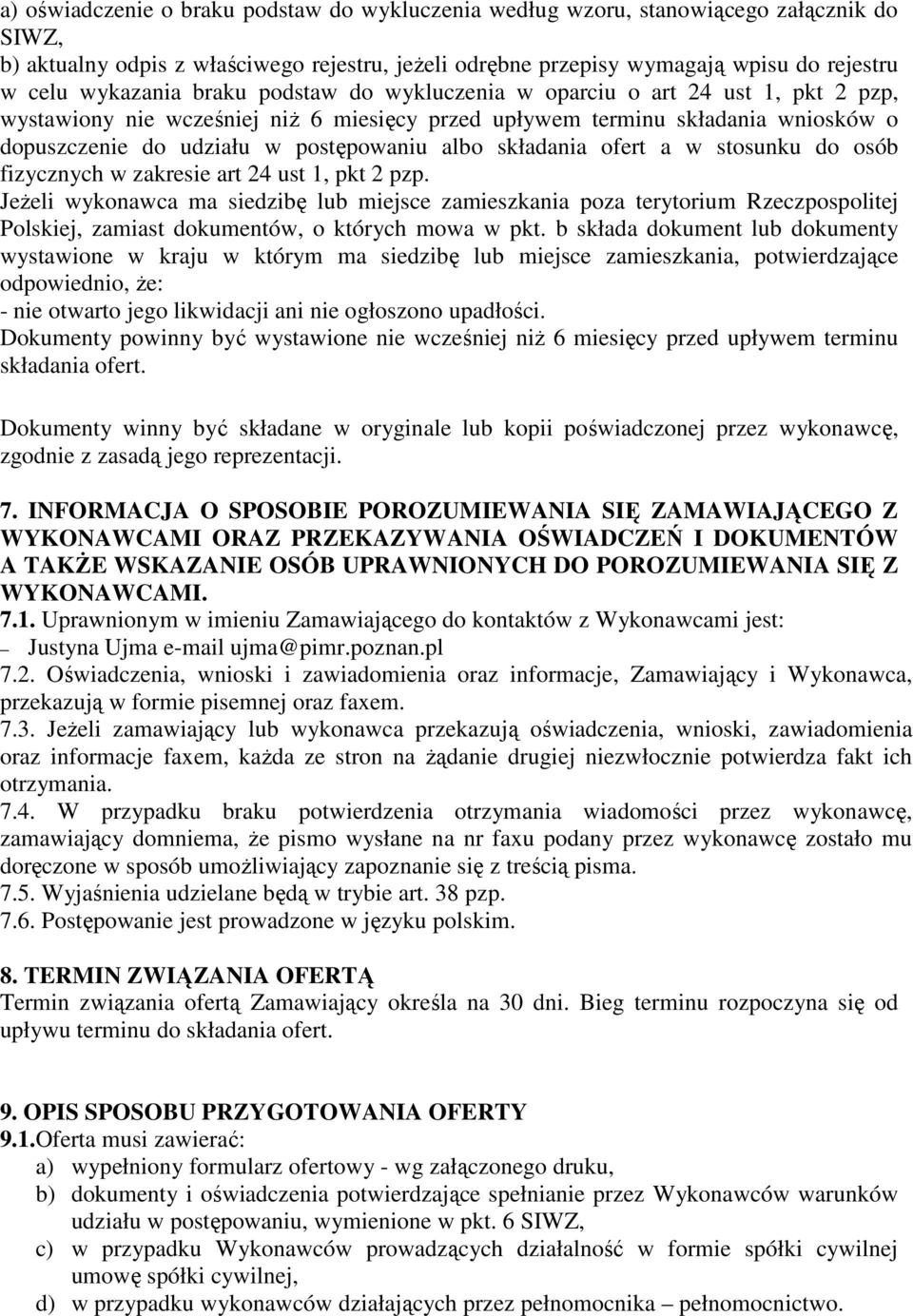 albo składania ofert a w stosunku do osób fizycznych w zakresie art 24 ust 1, pkt 2 pzp.