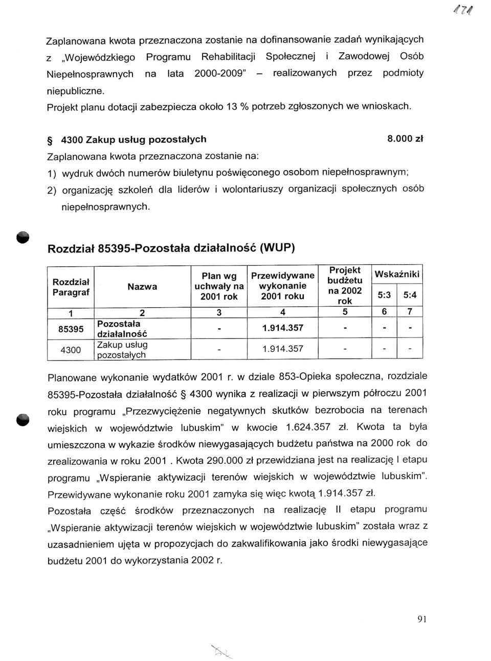 000 z\a kwota przezn ) wydruk dwoch numerow biuletynu poswi^conego osobom niepetnosprawnym; ) organizacjq szkoleh dla liderow i wolontariuszy organizacji spolecznych osob niepelnosprawnych.