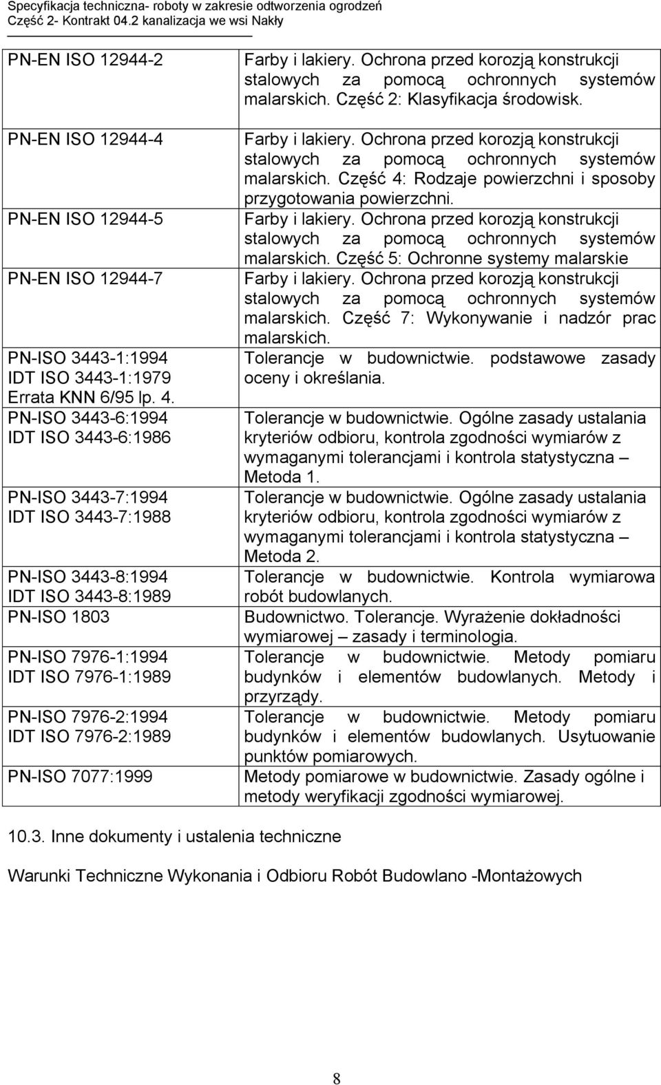 7976-2:1989 PN-ISO 7077:1999 Farby i lakiery. Ochrona przed korozją konstrukcji stalowych za pomocą ochronnych systemów malarskich. Część 2: Klasyfikacja środowisk. Farby i lakiery. Ochrona przed korozją konstrukcji stalowych za pomocą ochronnych systemów malarskich. Część 4: Rodzaje powierzchni i sposoby przygotowania powierzchni.