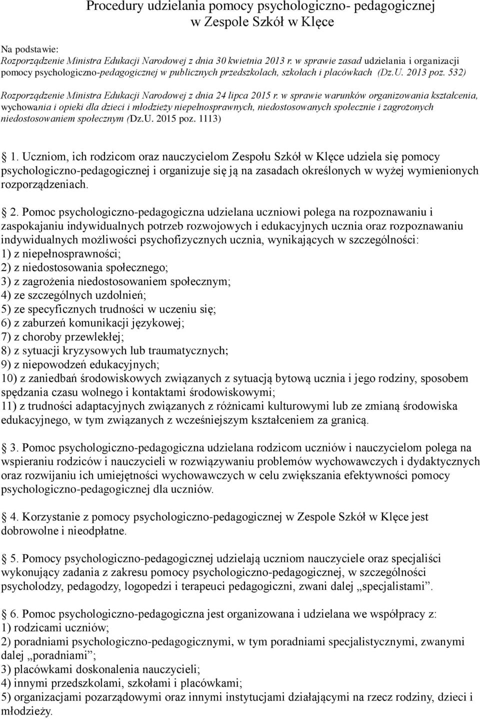 532) Rozporządzenie Ministra Edukacji Narodowej z dnia 24 lipca 2015 r.