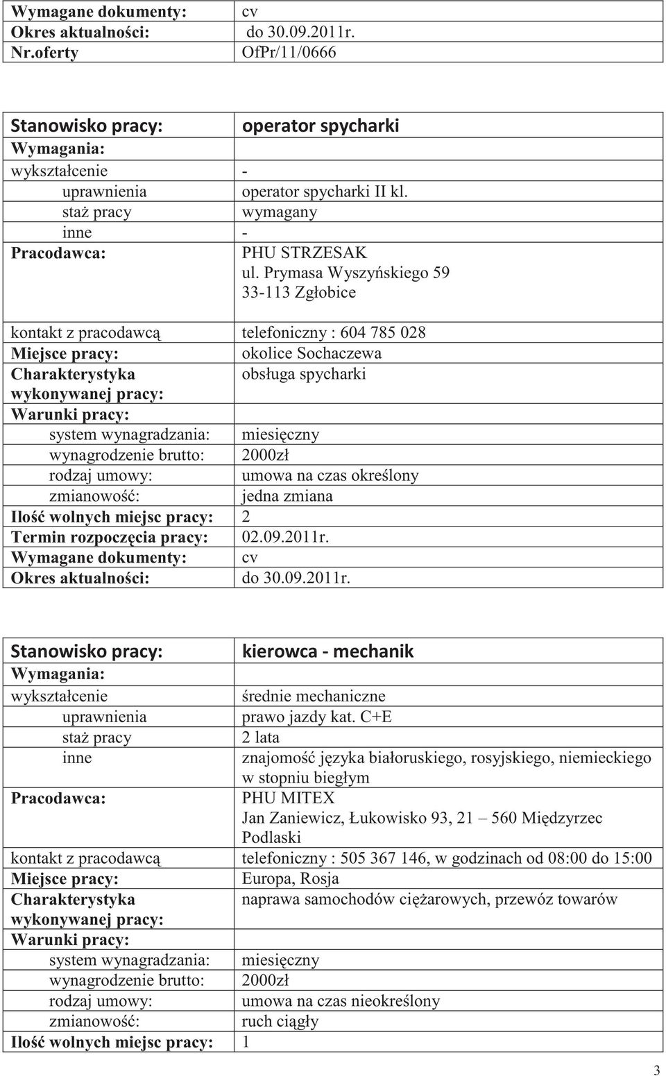 2011r. rednie mechaniczne prawo jazdy kat.