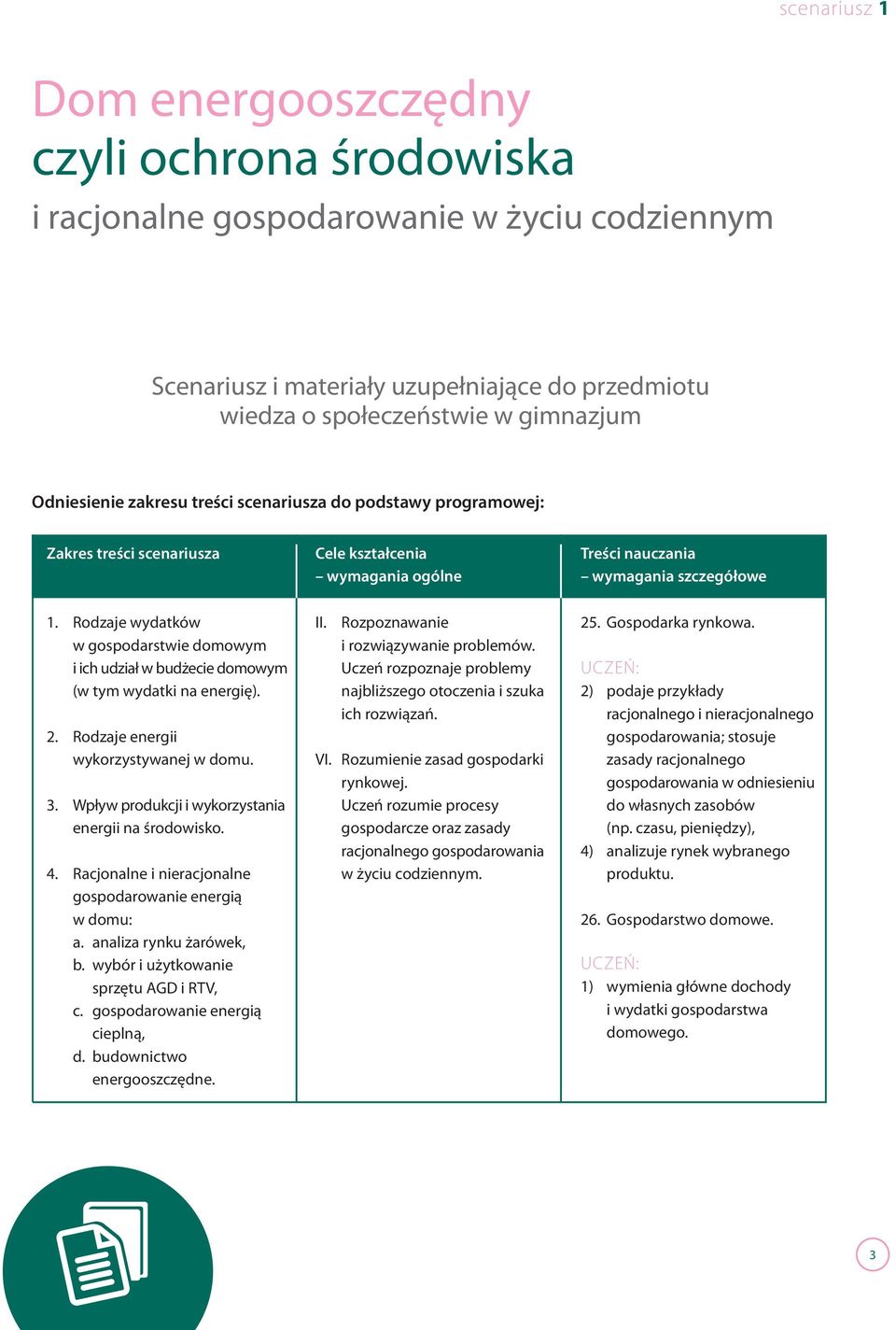 Rodzaje wydatków w gospodarstwie domowym i ich udział w budżecie domowym (w tym wydatki na energię). 2. Rodzaje energii wykorzystywanej w domu. 3.