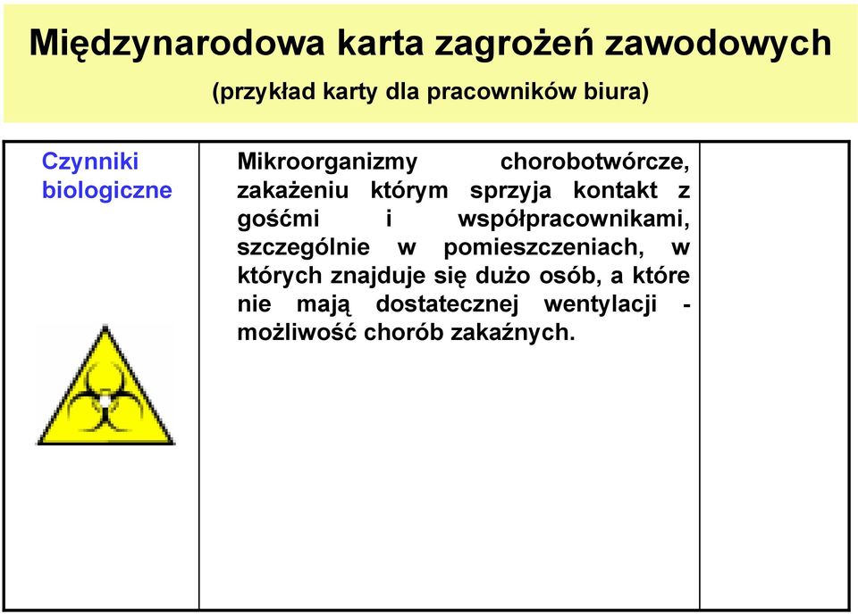 kontakt z gośćmi i współpracownikami, szczególnie w pomieszczeniach, w których