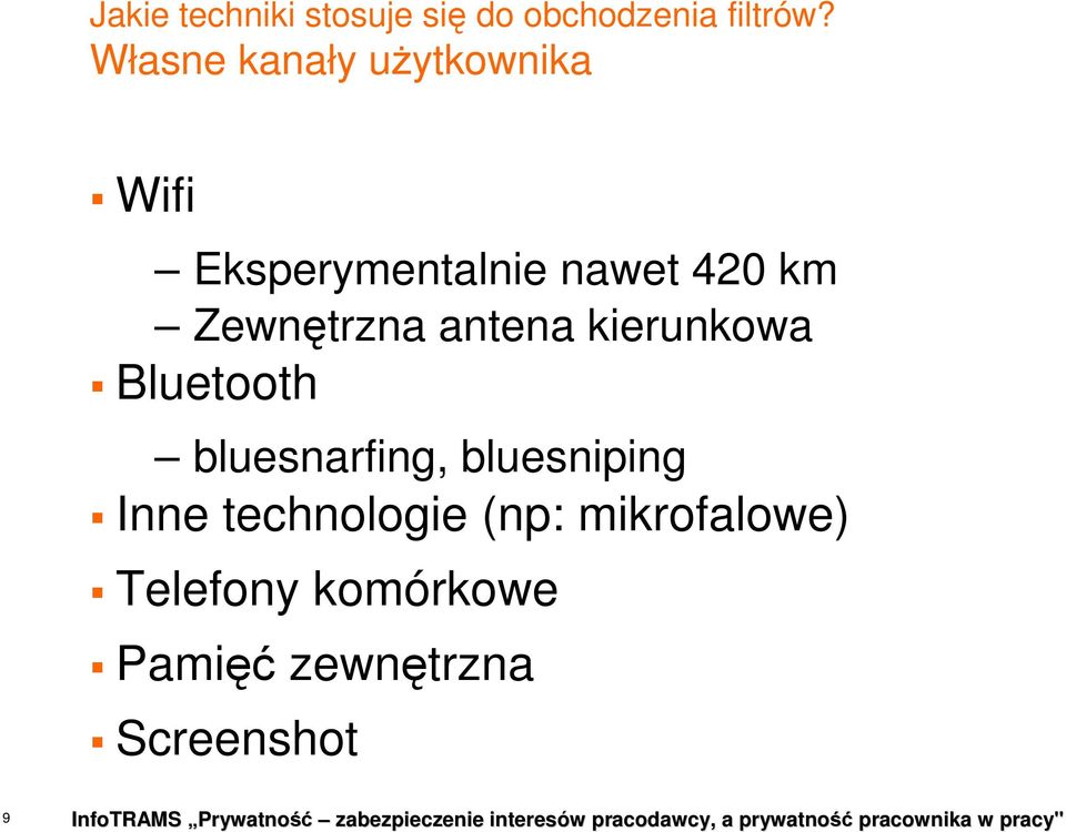 Zewnętrzna antena kierunkowa Bluetooth bluesnarfing, bluesniping Inne