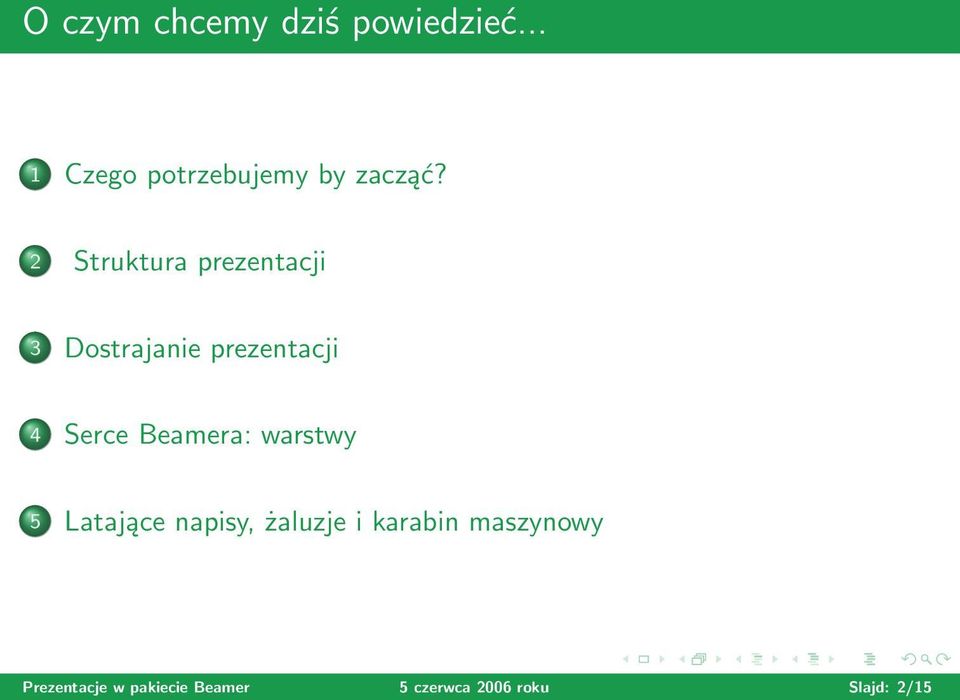 Beamera: warstwy 5 Latające napisy, żaluzje i karabin