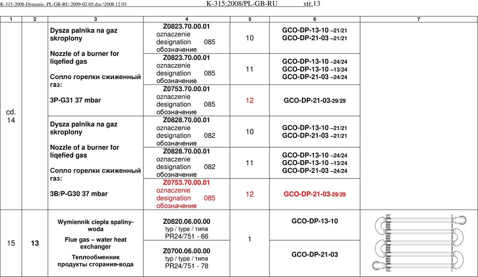 горелки сжиженный газ: 3B/P-G30 37 mbar Z0823.70.00.0 designation 085 Z0823.70.00.0 designation 085 Z0753.70.00.0 designation 085 Z0828.70.00.0 designation 082 Z0828.70.00.0 designation 082 Z0753.