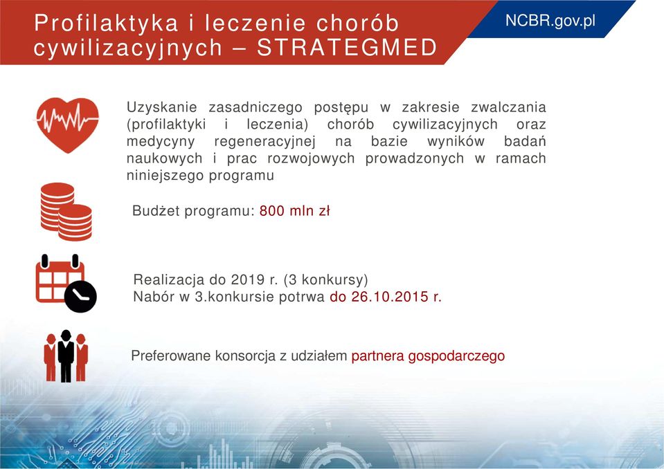 i prac rozwojowych prowadzonych w ramach niniejszego programu Budżet programu: 800 mln zł Realizacja do 2019 r.