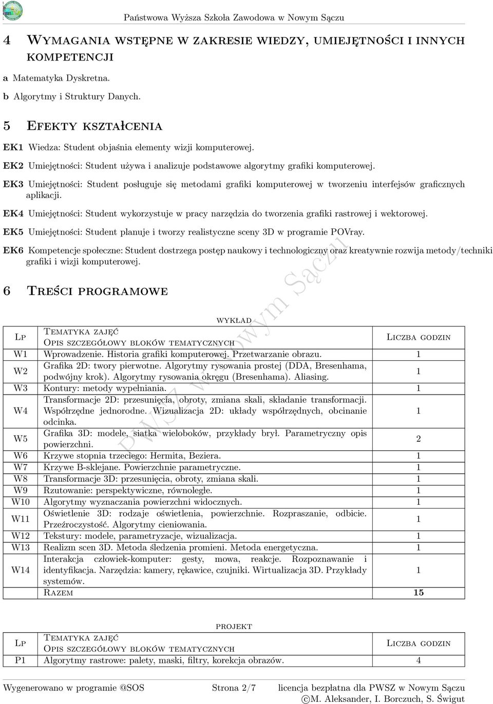 EK Umiejętności: Student pos luguje się metodami grafiki komputerowej w tworzeniu interfejsów graficznych aplikacji.