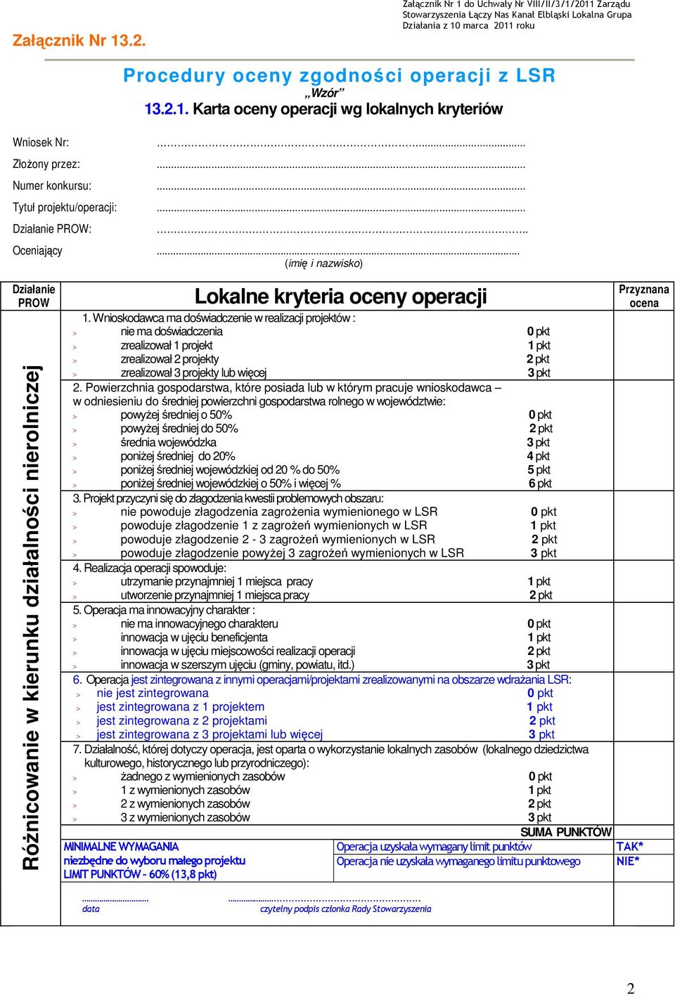 Różnicowanie w kierunku działalności nierolniczej 2.