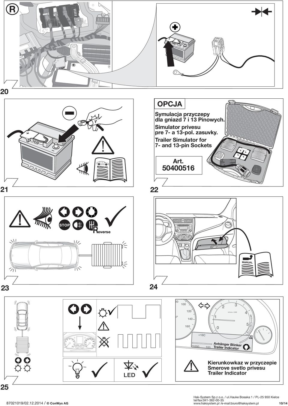 50400516 Dauerstrom Ladeleitung Permanent power supply Charging wire for trailer battery PIN 9 PIN 10 21 22 everse MANUAL 23 24 0