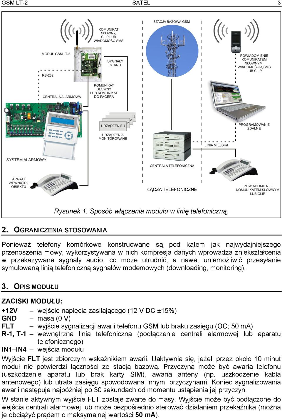 sygnały audio, co może utrudnić, a nawet uniemożliwić przesyłanie symulowaną linią telefoniczną sygnałów modemowych (downloading, monitoring). 3.