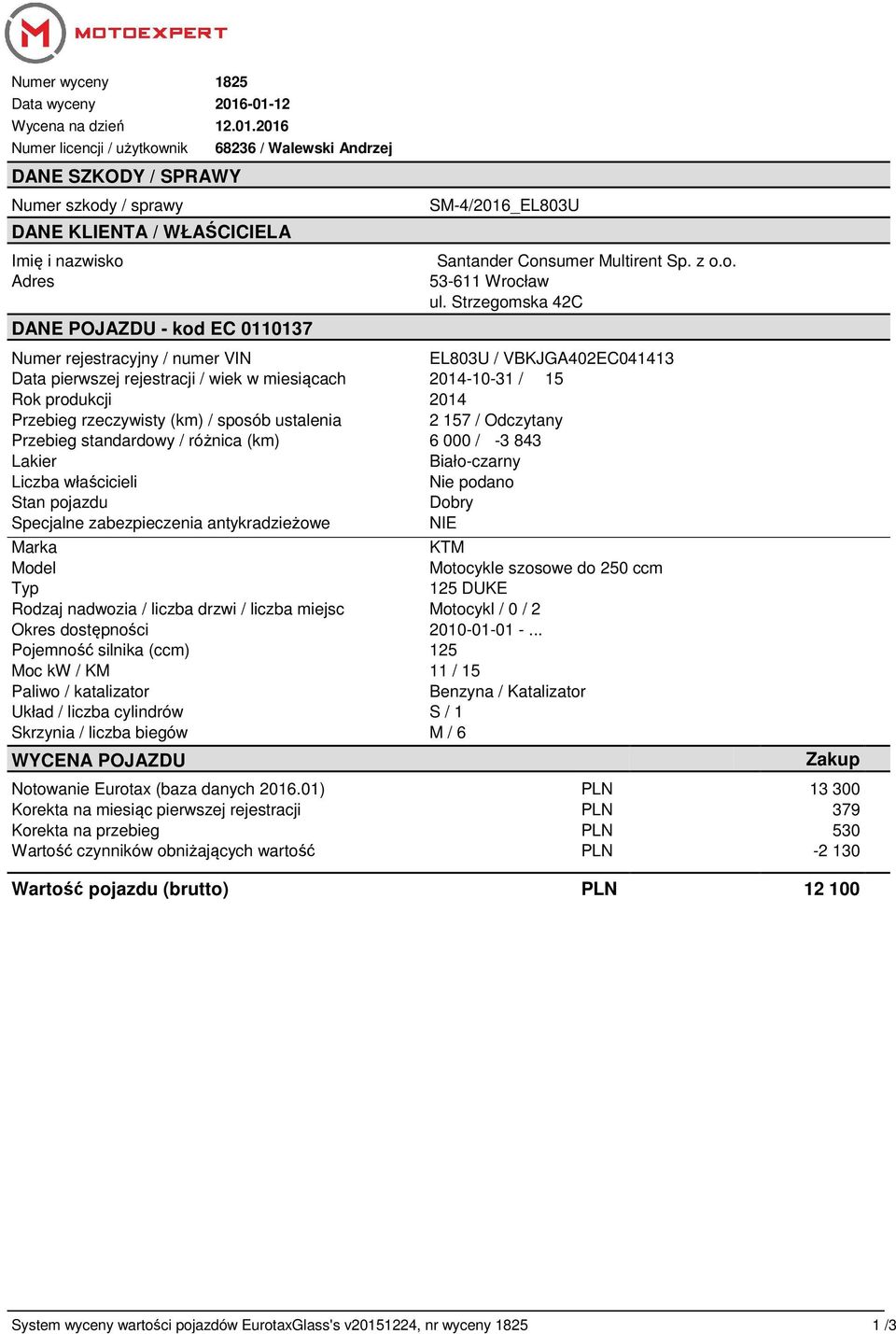 EC 0110137 SM-4/2016_EL803U Santander Consumer Multirent Sp. z o.o. 53-611 Wrocław ul.