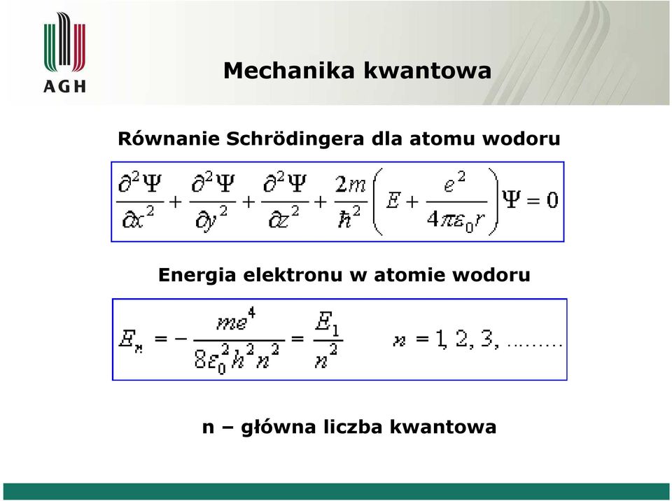 wodoru Energia elektronu w