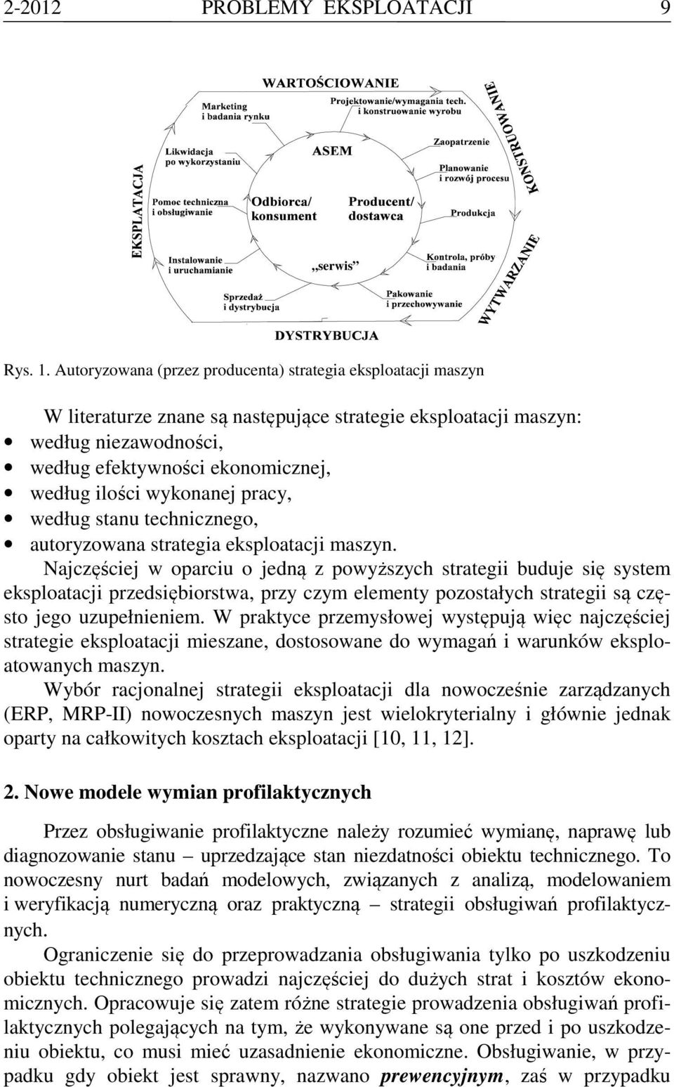 wykonanej pracy, według stanu technicznego, autoryzowana strategia eksploatacji maszyn.