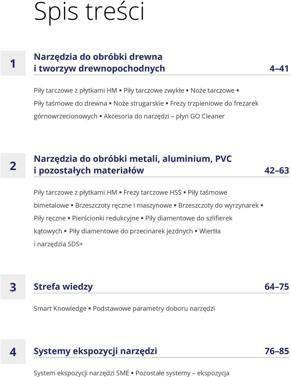 Piły taśmowe bimetalowe Brzeszczoty ręczne i maszynowe Brzeszczoty do wyrzynarek Piły ręczne Pierścionki redukcyjne Piły diamentowe do szlifierek kątowych Piły diamentowe do przecinarek