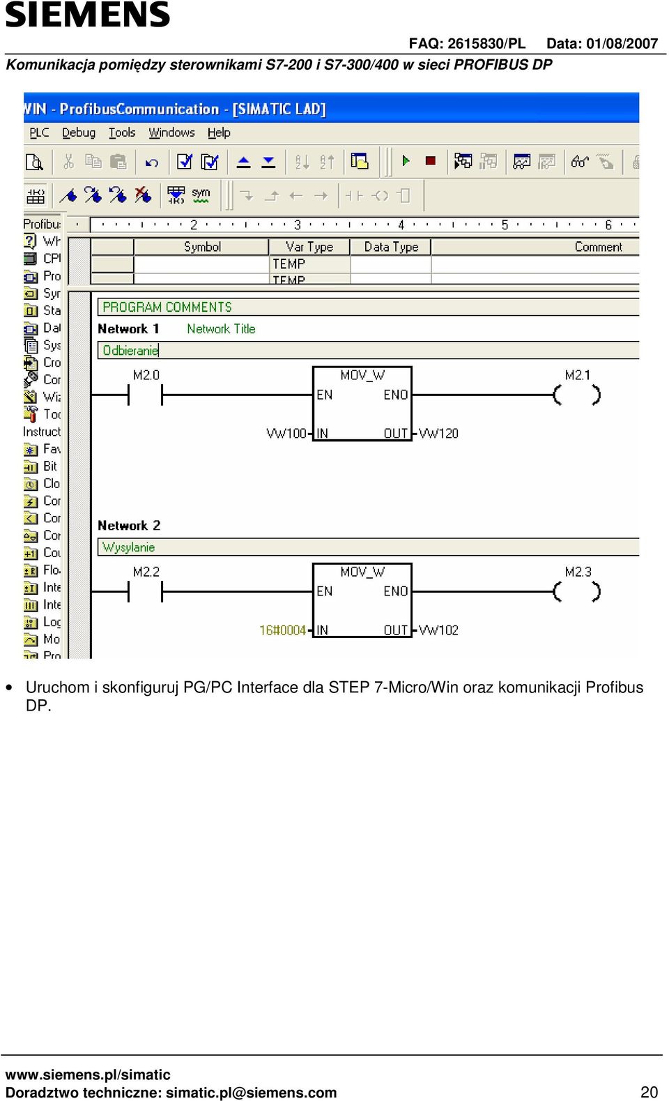 oraz komunikacji Profibus DP.