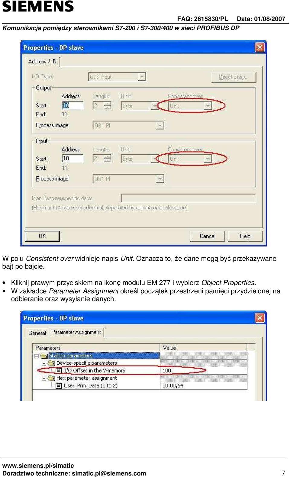 Kliknij prawym przyciskiem na ikonę modułu EM 277 i wybierz Object Properties.