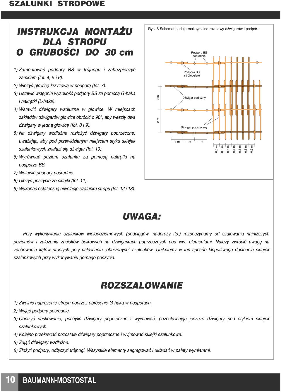 W miejscach zak adów dêwigarów g owice obróciç o 90, aby wesz y dwa dêwigary w jednà g owic (fot. 8 i 9).