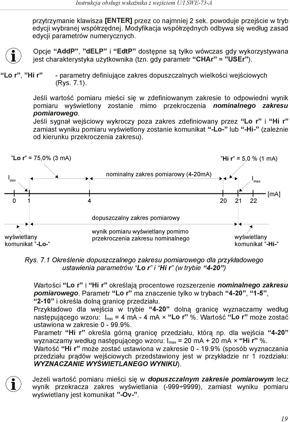 - parametry defnujące zakres dopuszczalnych welkośc wejścowych (Rys. 7.1).