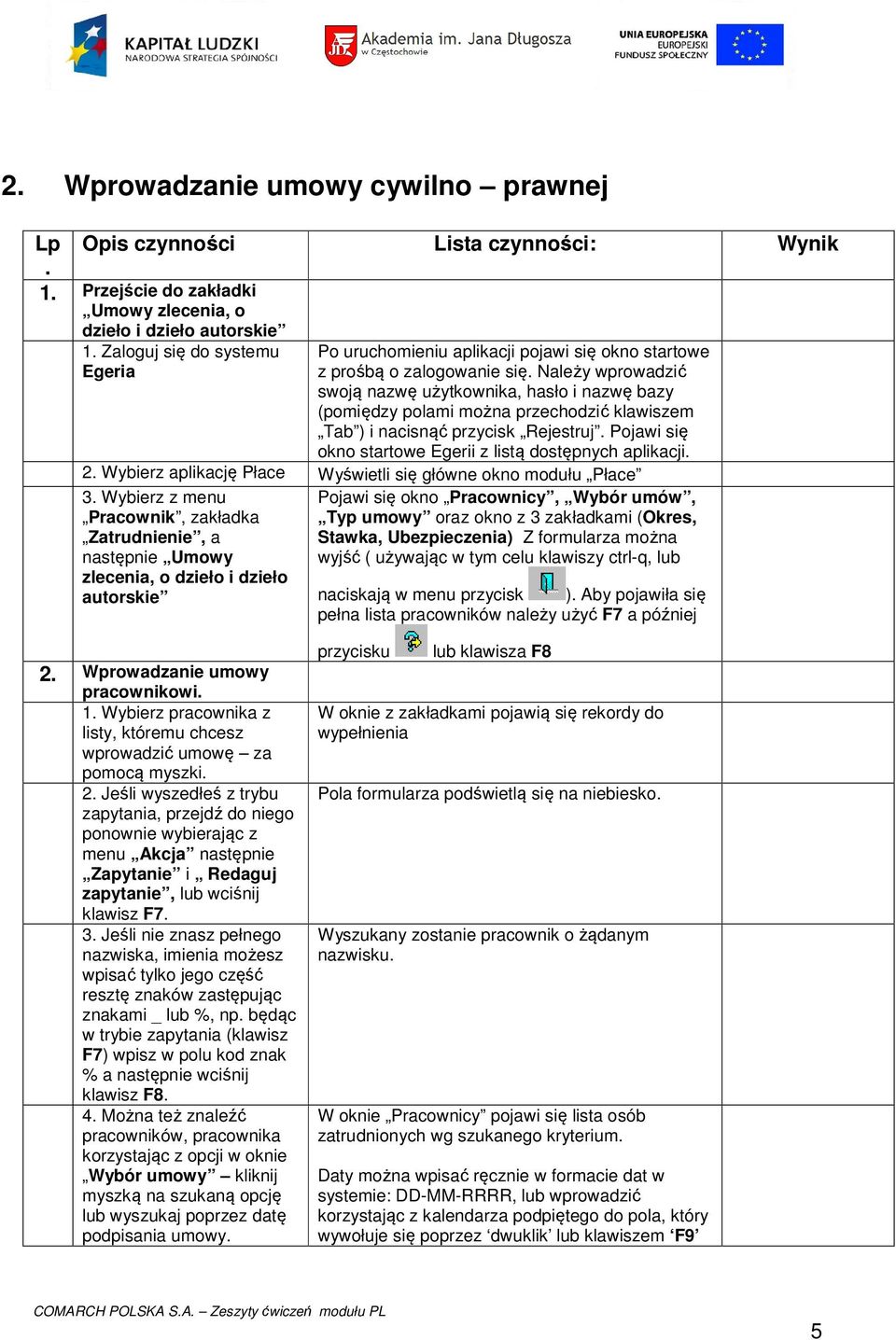 Należy wprowadzić swoją nazwę użytkownika, hasło i nazwę bazy (pomiędzy polami można przechodzić klawiszem Tab ) i nacisnąć przycisk Rejestruj.