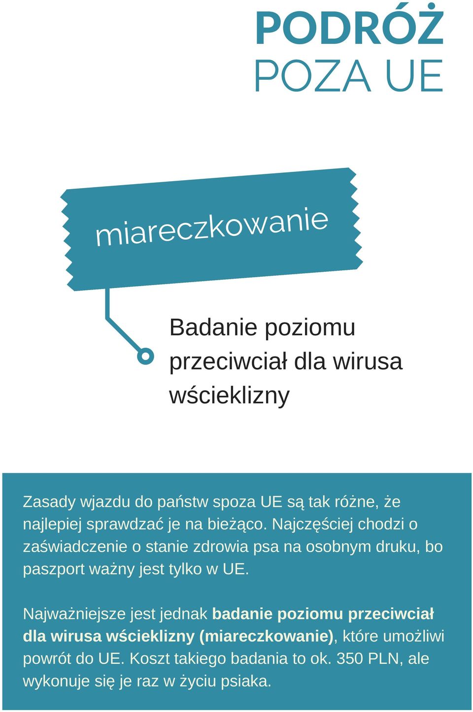 Najczęściej chodzi o zaświadczenie o stanie zdrowia psa na osobnym druku, bo paszport ważny jest tylko w UE.