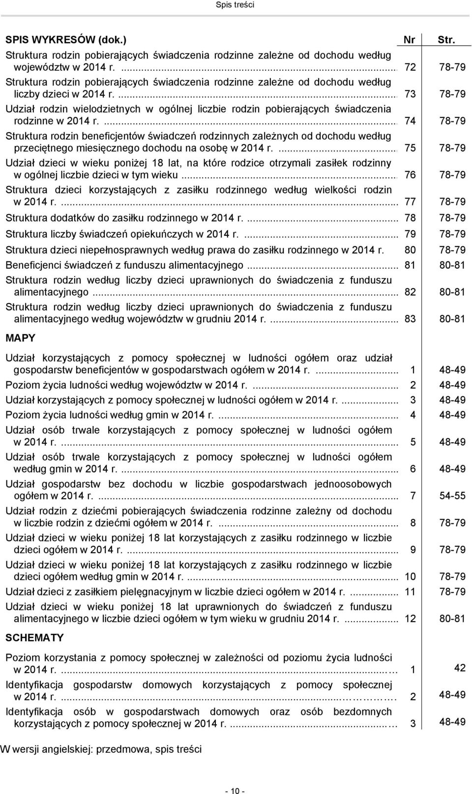 ... 73 78-79 Udział rodzin wielodzietnych w ogólnej liczbie rodzin pobierających świadczenia rodzinne w 2014 r.