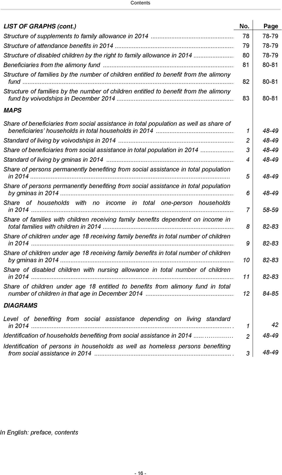 .. 81 80-81 Structure of families by the number of children entitled to benefit from the alimony fund.