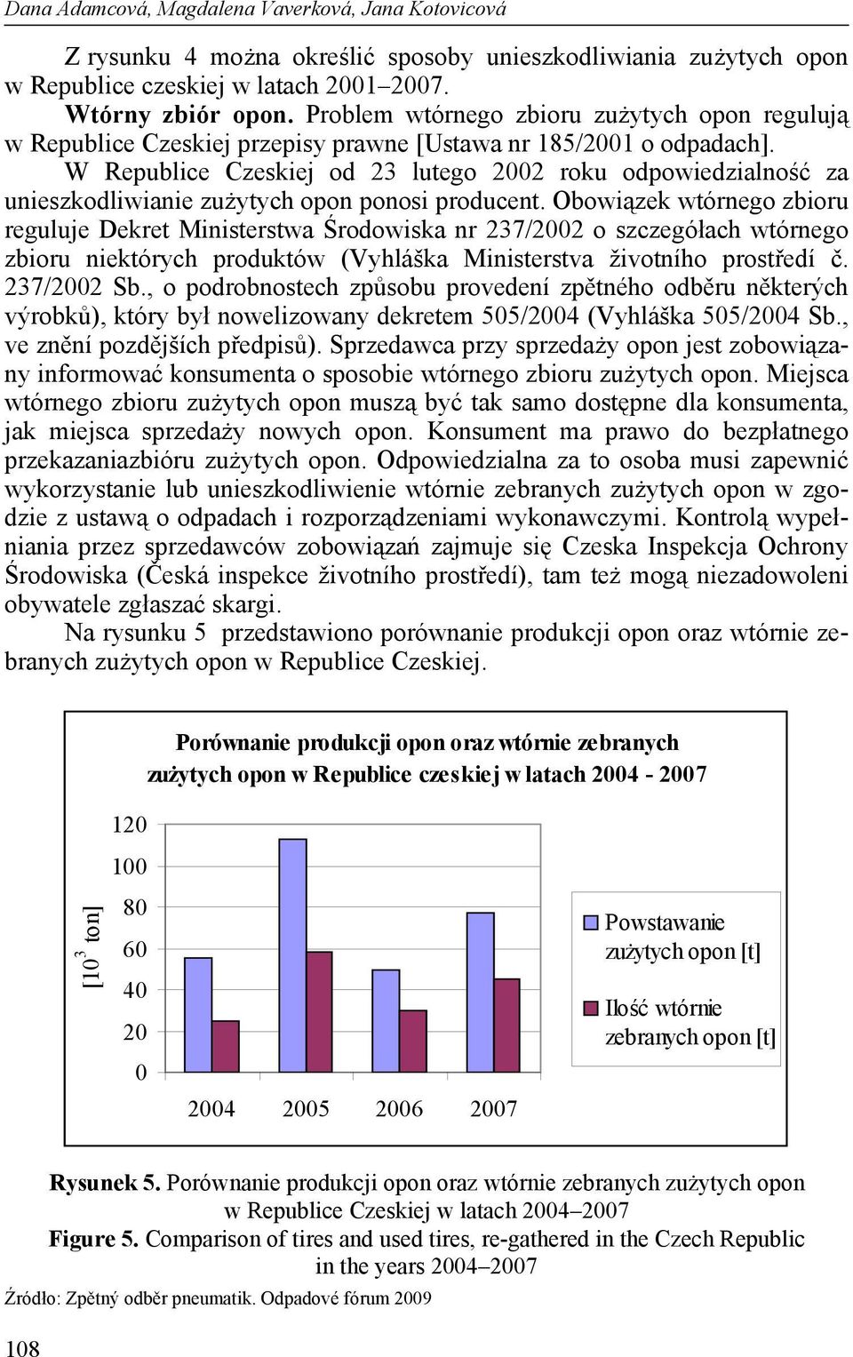 W Republice Czeskiej od 23 lutego 2002 roku odpowiedzialność za unieszkodliwianie zużytych opon ponosi producent.