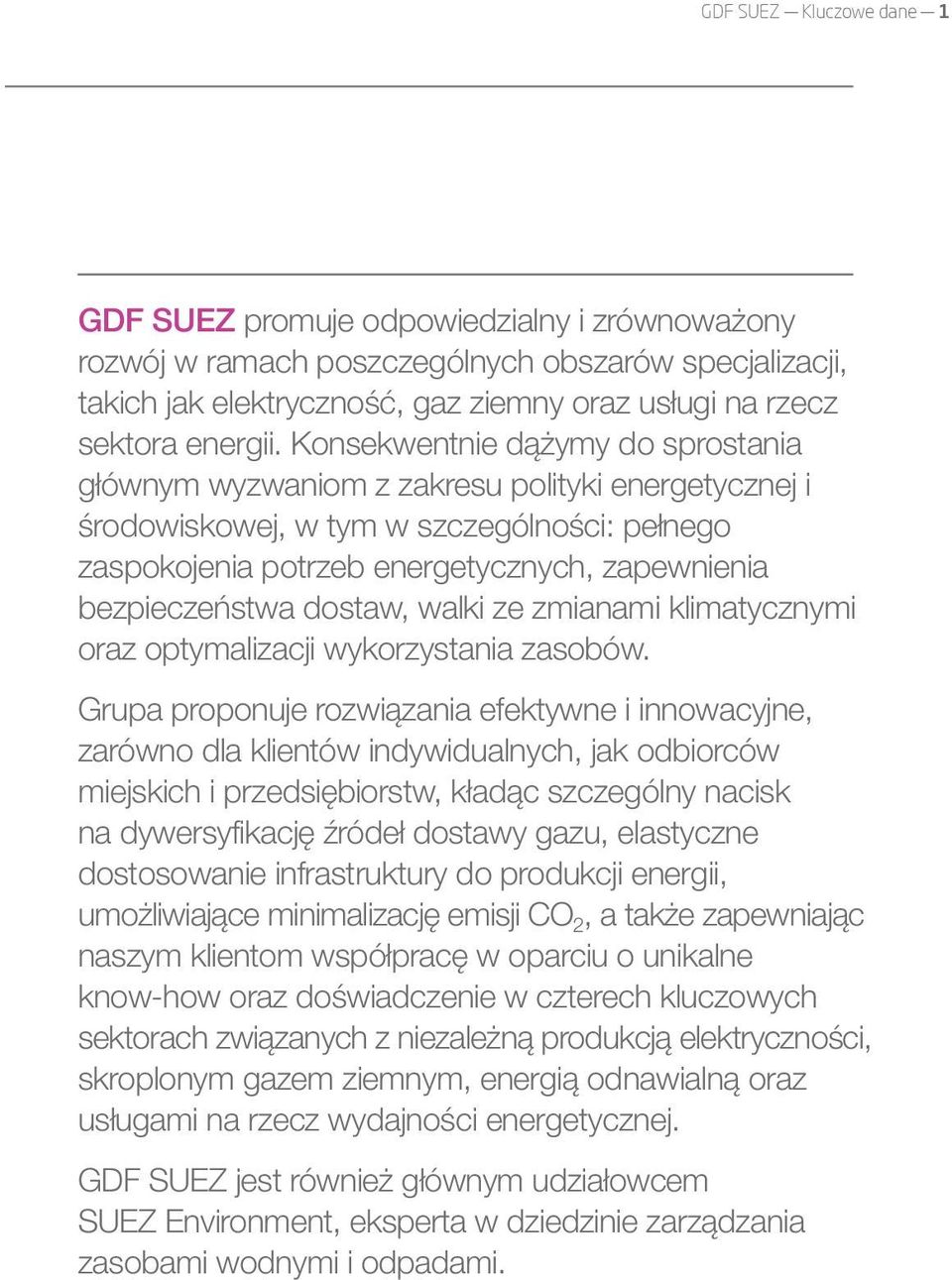 Konsekwentnie dążymy do sprostania głównym wyzwaniom z zakresu polityki energetycznej i środowiskowej, w tym w szczególności: pełnego zaspokojenia potrzeb energetycznych, zapewnienia bezpieczeństwa