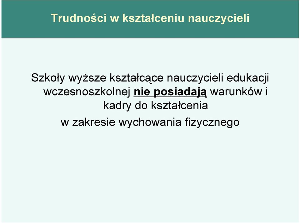 wczesnoszkolnej nie posiadają warunków i