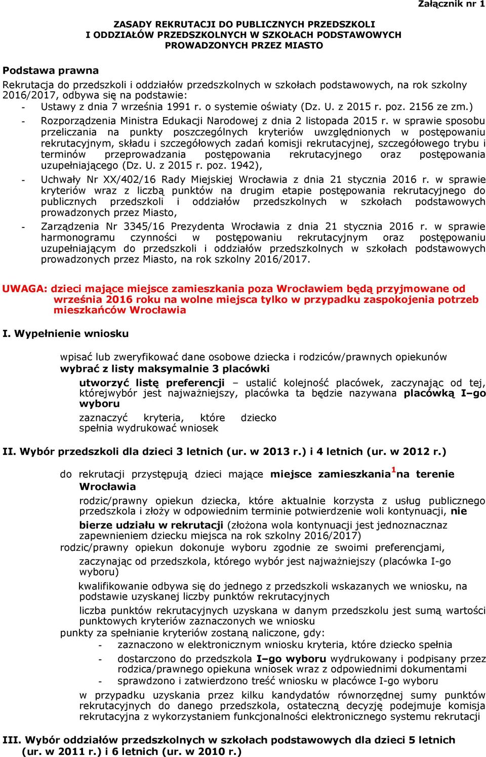 ) - Rozporządzenia Ministra Edukacji Narodowej z dnia 2 listopada 2015 r.