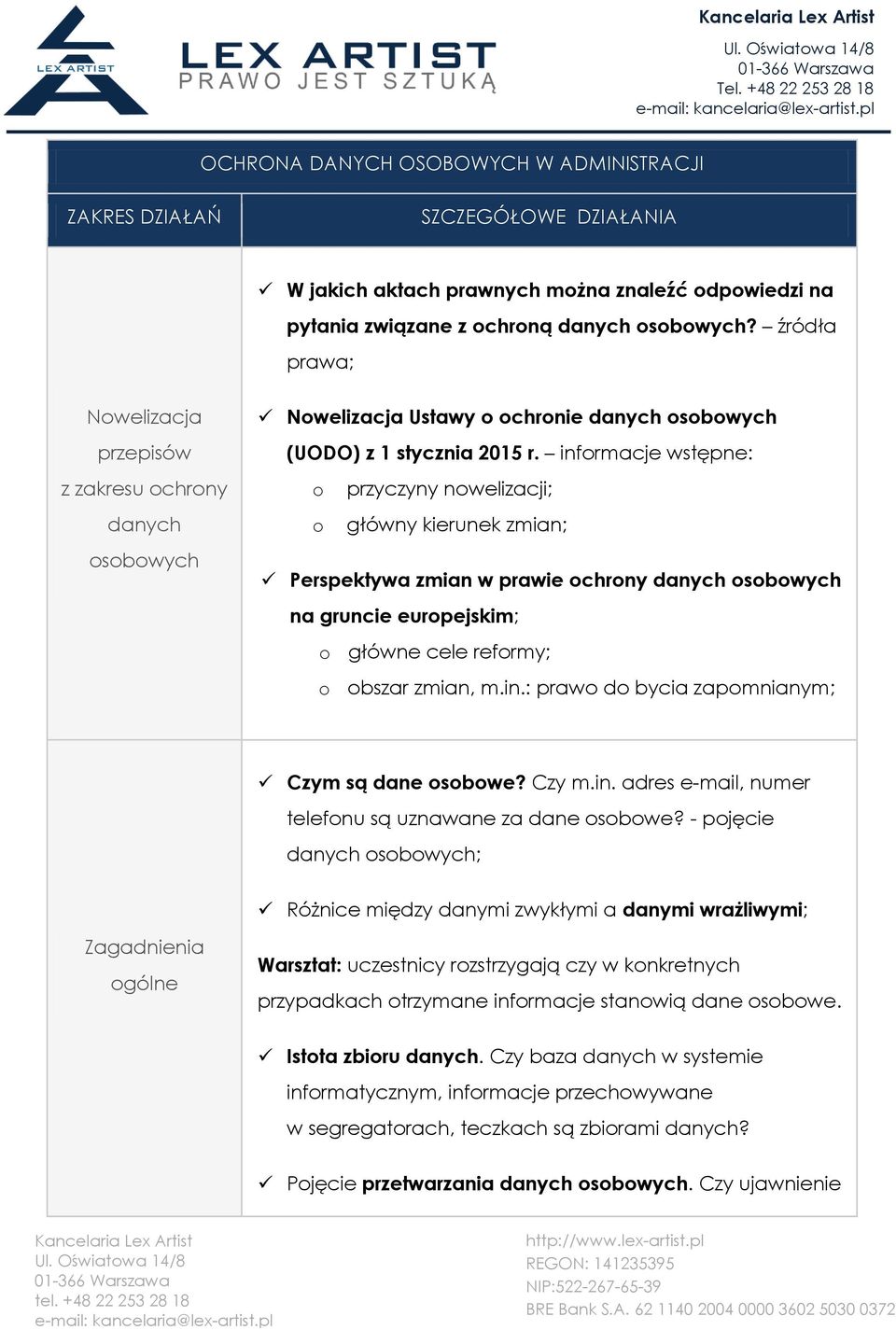 źródła prawa; Nowelizacja przepisów z zakresu ochrony osobowych Nowelizacja Ustawy o ochronie osobowych (UODO) z 1 stycznia 2015 r.