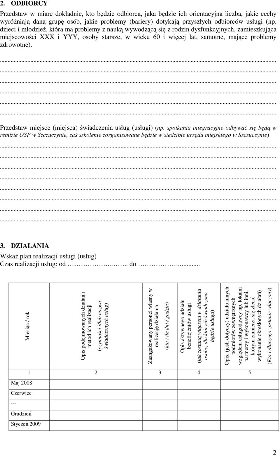 dzieci i młodzieŝ, która ma problemy z nauką wywodzącą się z rodzin dysfunkcyjnych, zamieszkująca miejscowości XXX i YYY, osoby starsze, w wieku 60 i więcej lat, samotne, mające problemy zdrowotne).