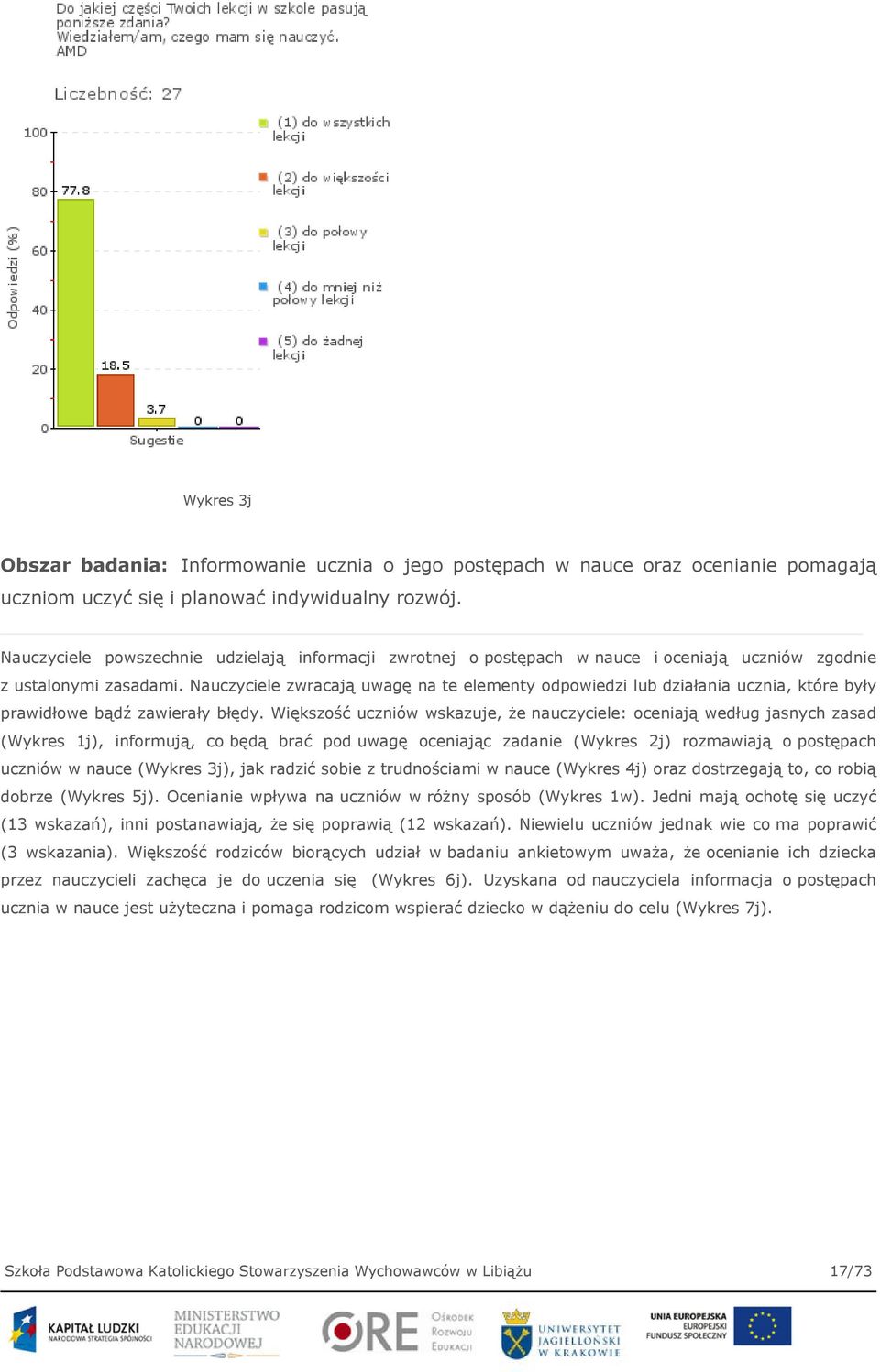 Nauczyciele zwracają uwagę na te elementy odpowiedzi lub działania ucznia, które były prawidłowe bądź zawierały błędy.