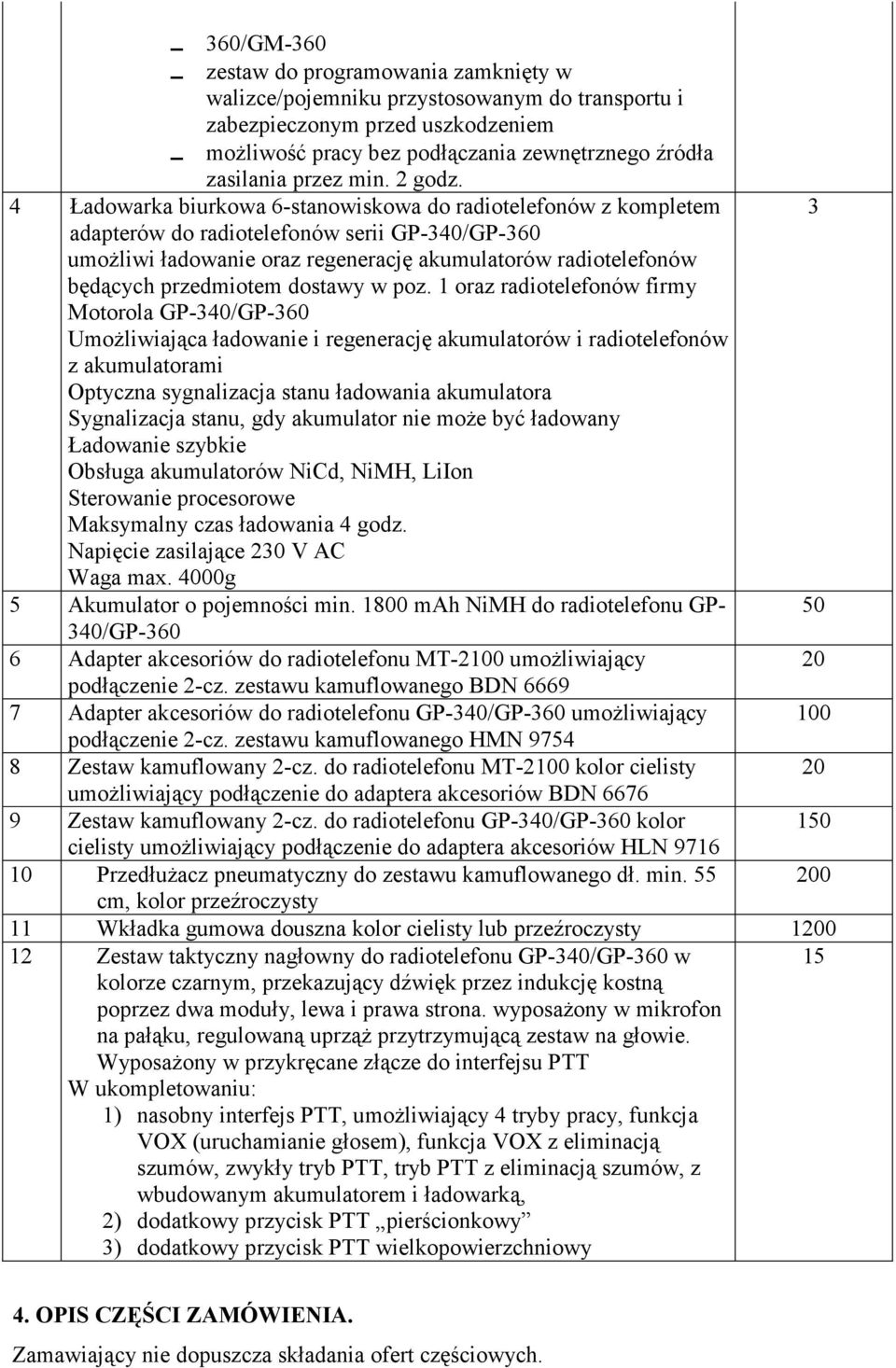 4 Ładowarka biurkowa 6-stanowiskowa do radiotelefonów z kompletem 3 adapterów do radiotelefonów serii GP-340/GP-360 umożliwi ładowanie oraz regenerację akumulatorów radiotelefonów będących