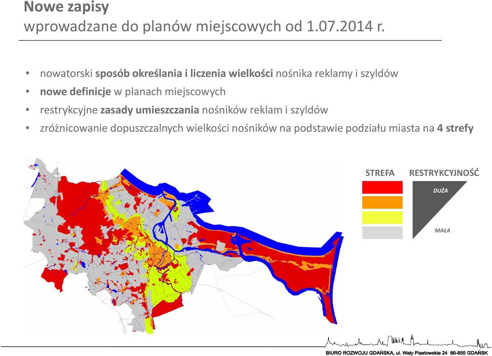 definicje w planach miejscowych restrykcyjne zasady umieszczania nośników reklam i