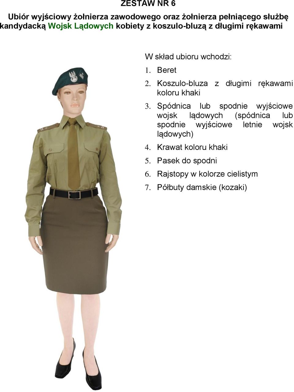 Spódnica lub spodnie wyjściowe wojsk lądowych (spódnica lub spodnie wyjściowe