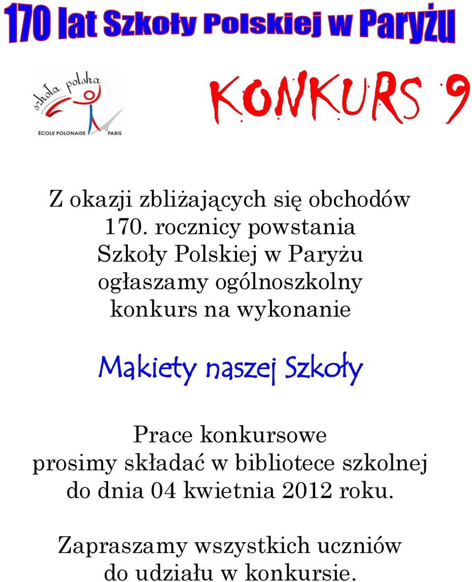 Prace konkursowe prosimy